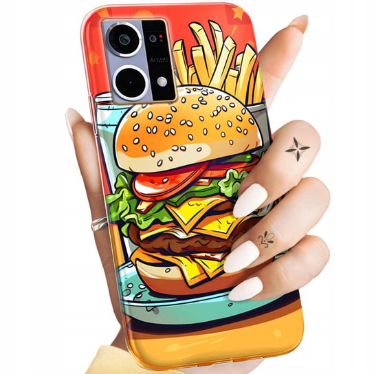 Etui Do Oppo Reno 7 4G Wzory Hamburger Burgery Fast-Food Jedzenie Obudowa Oppo