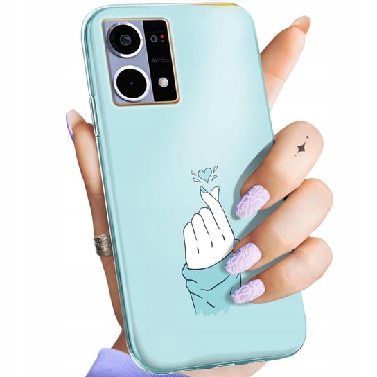 Etui Do Oppo Reno 7 4G Wzory Niebieskie Blue Blau Obudowa Pokrowiec Case Oppo