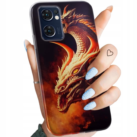 Etui Do Oppo Reno 7 5G Wzory Smoki Dragon Taniec Smoków Obudowa Pokrowiec Oppo