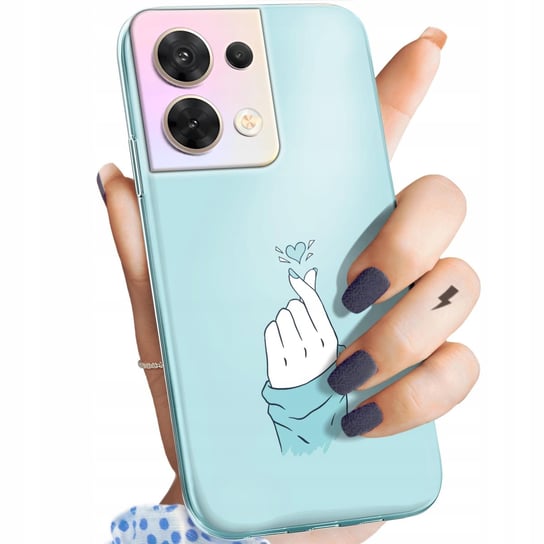 Etui Do Oppo Reno 8 5G Wzory Niebieskie Blue Blau Obudowa Pokrowiec Case Oppo