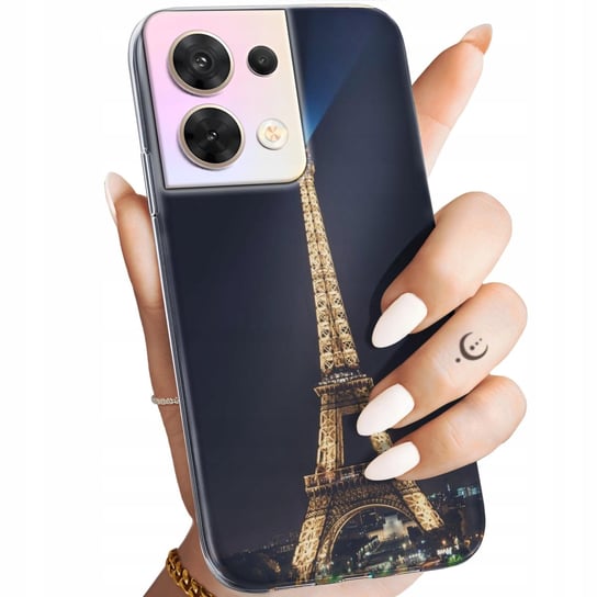 Etui Do Oppo Reno 8 5G Wzory Paryż Francja Eiffel Obudowa Pokrowiec Case Oppo