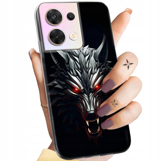 Etui Do Oppo Reno 8 5G Wzory Wiedźmin Witcher Biały Wilk Dziki Gon Obudowa Oppo