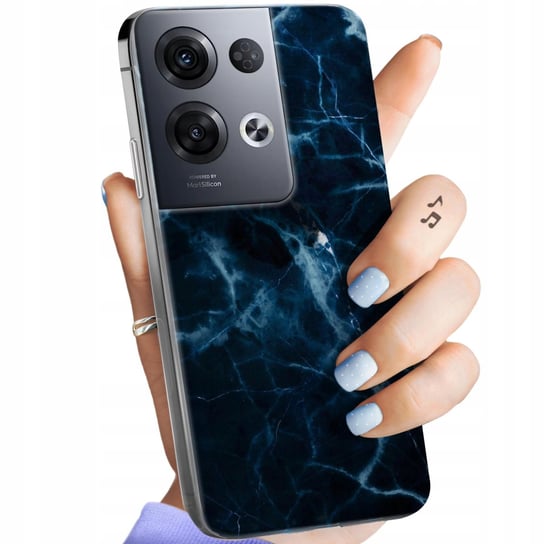 Etui Do Oppo Reno 8 Pro 5G Wzory Granatowe Obudowa Pokrowiec Case Oppo