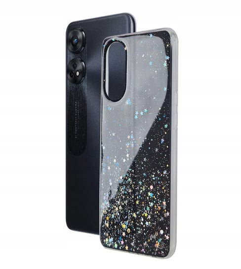 Etui do OPPO RENO 8T 4G GLITTER Case pokrowiec case czarne GSM-HURT