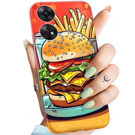Etui Do Oppo Reno 8T Wzory Hamburger Burgery Fast-Food Jedzenie Obudowa Oppo