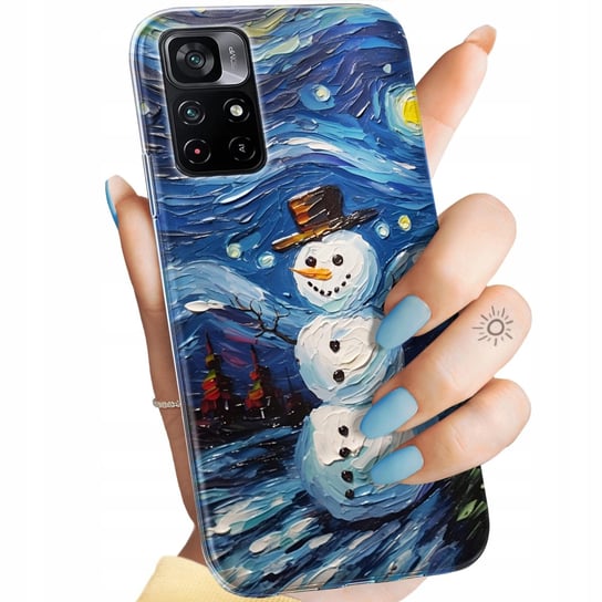 Etui Do Poco M4 Pro 5G / Redmi Note 11T 5G Wzory Bałwan Zima Śnieg Obudowa Xiaomi