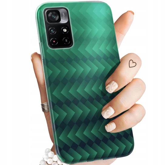Etui Do Poco M4 Pro 5G / Redmi Note 11T 5G Wzory Zielone Grassy Green Case Xiaomi