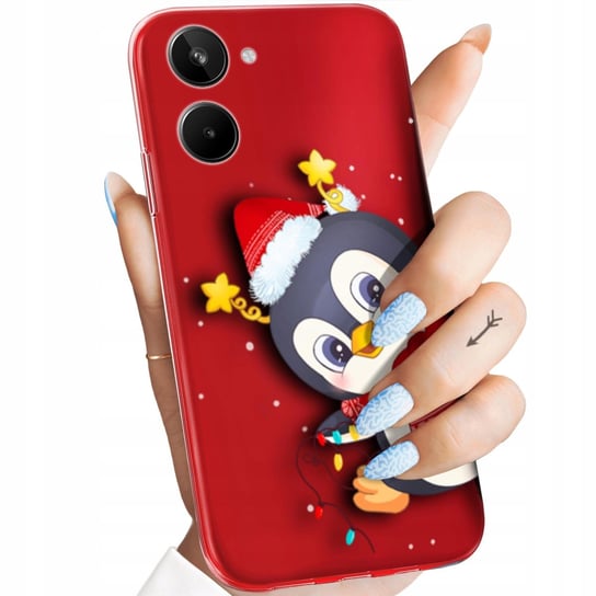 Etui Do Realme 10 4G Wzory Święta Christmas Mikołaj Pingwin Obudowa Case Realme