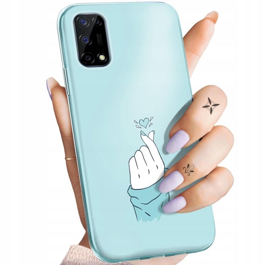 Etui Do Realme 7 5G Wzory Niebieskie Blue Blau Obudowa Pokrowiec Case Realme