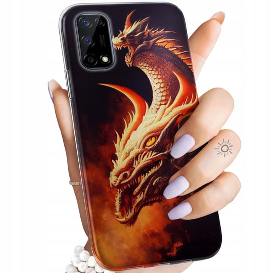 Etui Do Realme 7 5G Wzory Smoki Dragon Taniec Smoków Obudowa Pokrowiec Case Realme