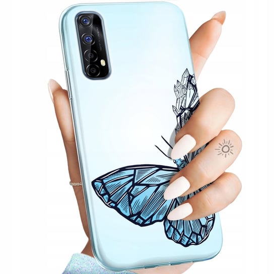 Etui Do Realme 7 Wzory Motyle Butterfly Barwne Obudowa Pokrowiec Case Realme