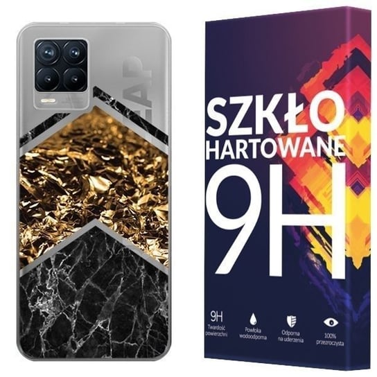 Etui Do Realme 8 Pro Pokrowiec Case Marmur + Szkło Kreatui