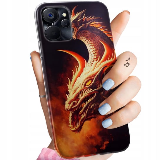 Etui Do Realme 9I 5G / Realme 10 5G Wzory Smoki Dragon Taniec Smoków Case Realme