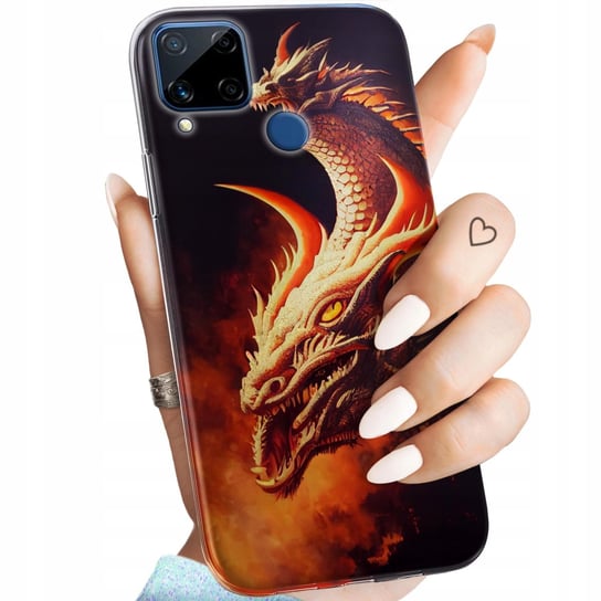 Etui Do Realme C15 Wzory Smoki Dragon Taniec Smoków Obudowa Pokrowiec Case Realme