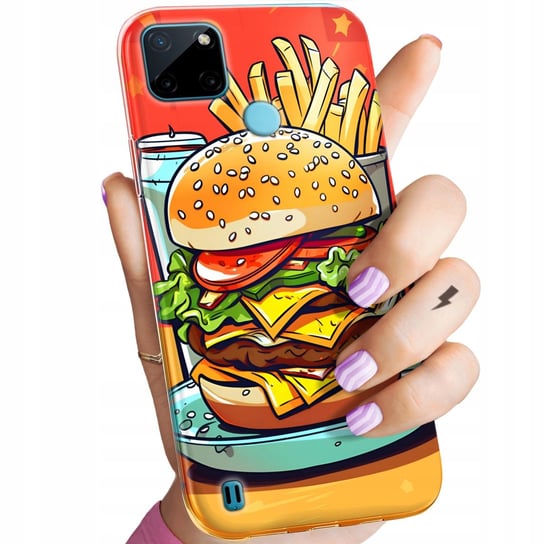 Etui Do Realme C21Y / C25Y Wzory Hamburger Burgery Fast-Food Jedzenie Case Realme