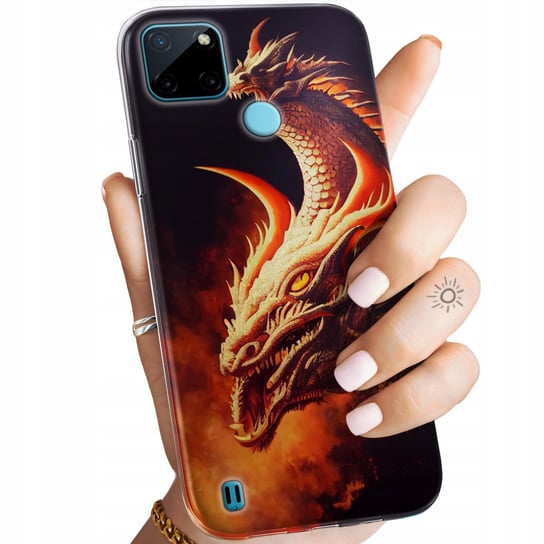 Etui Do Realme C21Y / C25Y Wzory Smoki Dragon Taniec Smoków Obudowa Case Realme