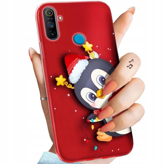 Etui Do Realme C3 Wzory Święta Christmas Mikołaj Pingwin Obudowa Pokrowiec Realme