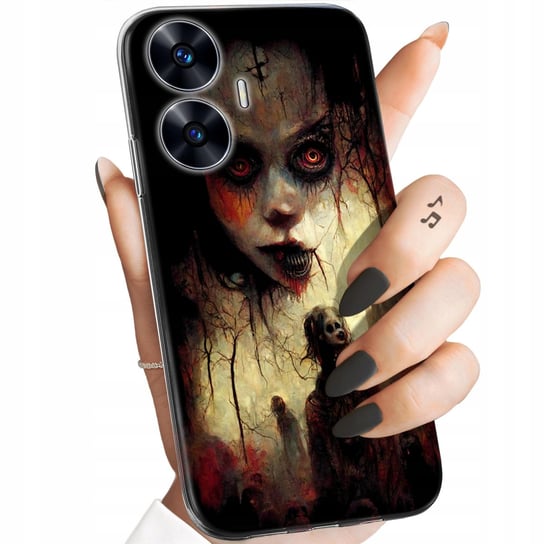 ETUI DO REALME C55 WZORY HALLOWEEN ZOMBIE DYNIE CZASZKI CZAROWNICE WAMPIRY Realme