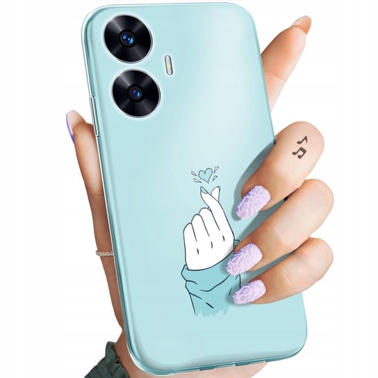 Etui Do Realme C55 Wzory Niebieskie Blue Blau Obudowa Pokrowiec Case Realme