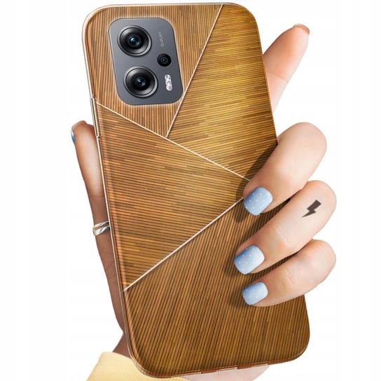 Etui Do Redmi Note 11T Pro / Poco X4 Gt Wzory Brązowe Drewniane Brown Case Xiaomi