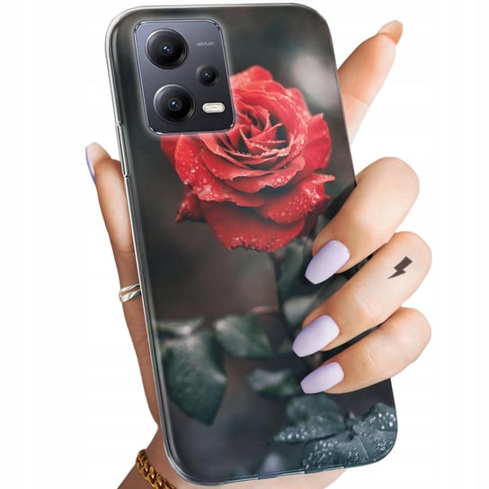 Etui Do Redmi Note 12 5G / Poco X5 Wzory Róża Z Różą Rose Obudowa Pokrowiec Xiaomi