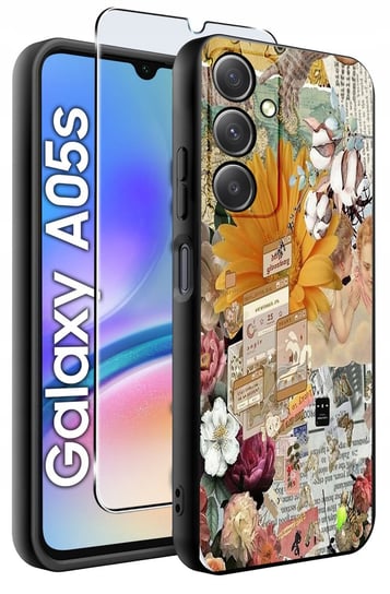 ETUI do Samsung A05s WZORY | SILIKONOWE MATT CASE + SZKŁO 9H Krainagsm