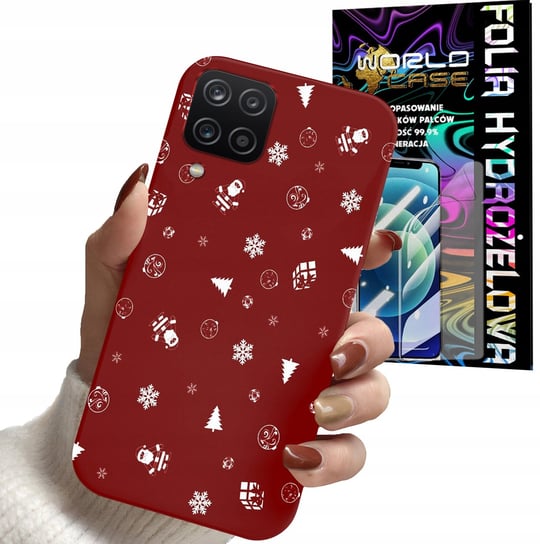 ETUI DO SAMSUNG A22 4G - ŚWIĄTECZNE WZORY CHOINKA MIKOŁAJ + FOLIA WORLD CASE