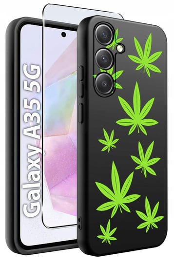 ETUI do Samsung A35 5G WZORY | SILIKONOWE MATT CASE + SZKŁO HARTOWANE 9H Krainagsm