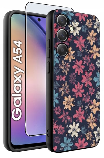 ETUI do Samsung A54 5G WZORY | SILIKONOWE MATT CASE + SZKŁO 9H Krainagsm