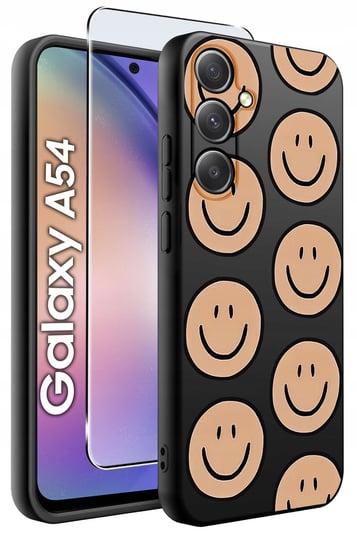 ETUI do Samsung A54 5G WZORY | SILIKONOWE MATT CASE + SZKŁO 9H Krainagsm