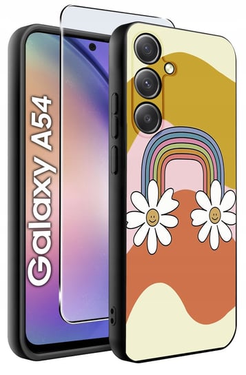 ETUI do Samsung A54 5G WZORY | SILIKONOWE MATT CASE + SZKŁO 9H Krainagsm