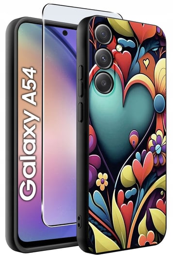 ETUI do Samsung A54 5G WZORY | SILIKONOWE MATT CASE + SZKŁO 9H Krainagsm