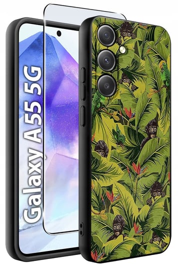 ETUI do Samsung A55 5G WZORY | SILIKONOWE MATT CASE + SZKŁO HARTOWANE 9H Krainagsm