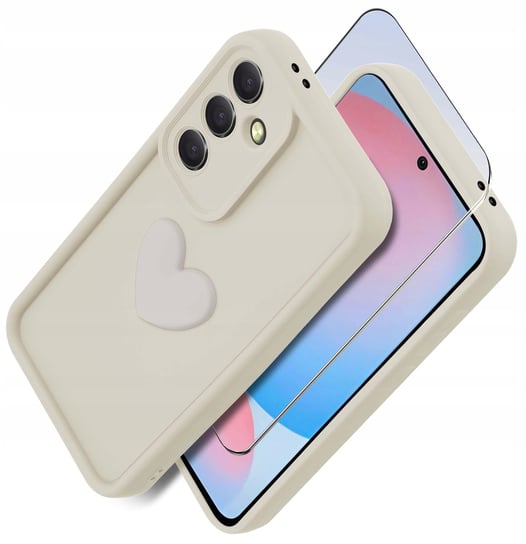 Etui do Samsung A56 5G silikonowe MATOWE serce + Szkło ochronne 9H Krainagsm