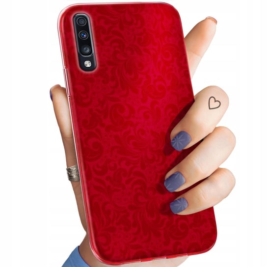 Etui Do Samsung A70 Wzory Czerwone Serca Róże Obudowa Pokrowiec Case Samsung