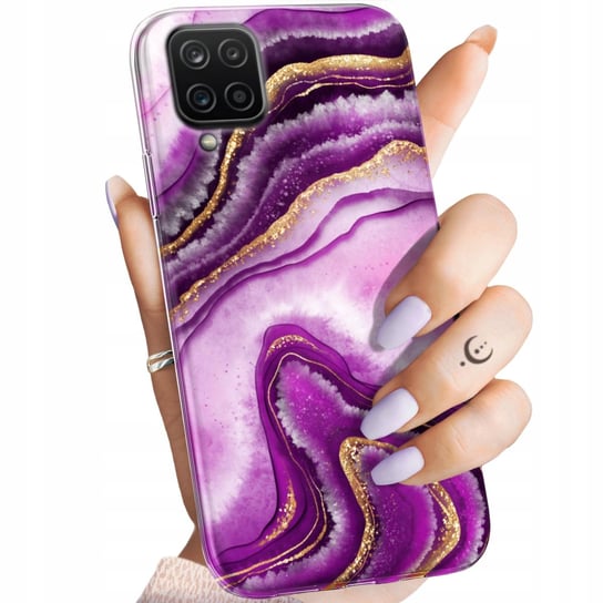 Etui Do Samsung Galaxy A12 Wzory Różowy Marmur Purpura Róż Marmur Obudowa Samsung Electronics