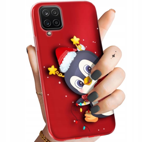 Etui Do Samsung Galaxy A12 Wzory Święta Christmas Mikołaj Pingwin Obudowa Samsung