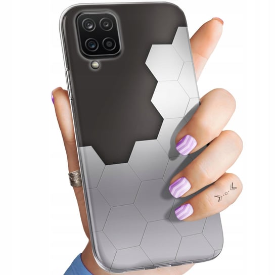 Etui Do Samsung Galaxy A12 Wzory Szare Metallic Grey Obudowa Pokrowiec Case Samsung Electronics