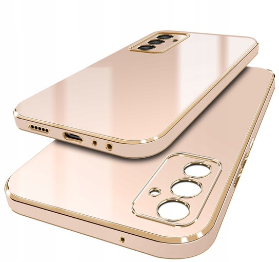 Etui do Samsung Galaxy A15 4G | A15 GOLDEDGE CASE GLAMOUR PLECKI + Szkło 9H Krainagsm