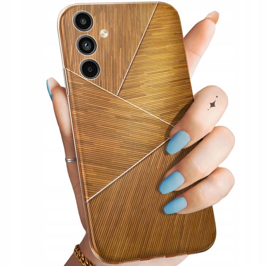 Etui Do Samsung Galaxy A15 Wzory Brązowe Drewniane Brown Obudowa Pokrowiec Samsung Electronics