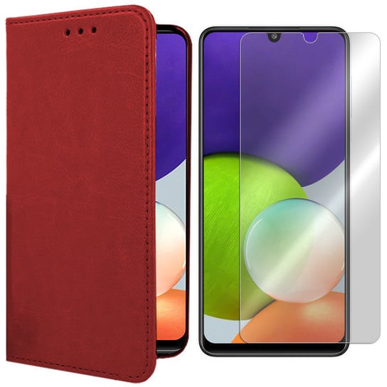 ETUI DO SAMSUNG GALAXY A22 4G CASE SKÓRA + SZKŁO VegaCom