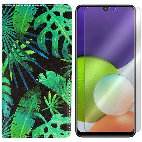 Etui Do Samsung Galaxy A22 4G Smart Flower + Szkło VegaCom