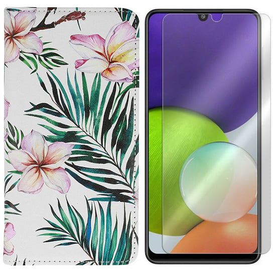 Etui Do Samsung Galaxy A22 4G Smart Flower + Szkło VegaCom