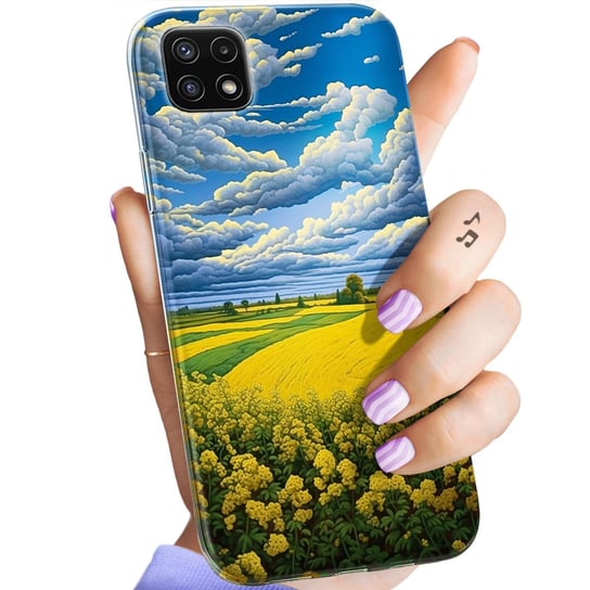 Etui Do Samsung Galaxy A22 5G Wzory Chmury Niebo Błękit Obudowa Pokrowiec Samsung