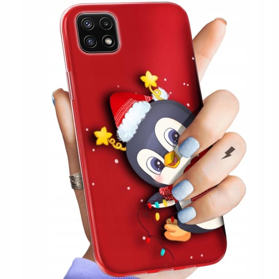 Etui Do Samsung Galaxy A22 5G Wzory Święta Christmas Mikołaj Pingwin Case Samsung