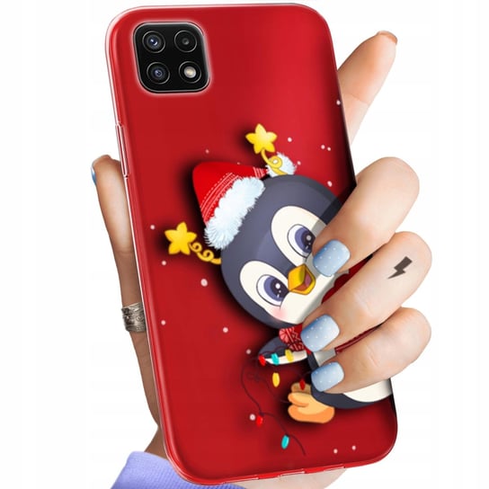 Etui Do Samsung Galaxy A22 5G Wzory Święta Christmas Mikołaj Pingwin Case Samsung Electronics
