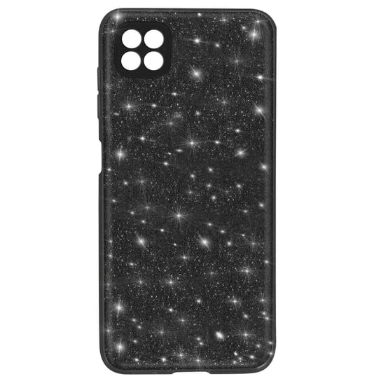 Etui do Samsung Galaxy A22 5G Zdejmowane brokatowe silikonowe Półsztywne czarne Avizar