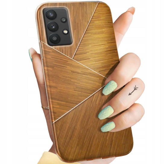 Etui Do Samsung Galaxy A32 5G Wzory Brązowe Drewniane Brown Obudowa Case Samsung Electronics