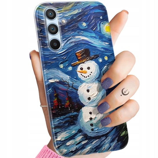 Etui Do Samsung Galaxy A34 5G Wzory Bałwan Zima Śnieg Obudowa Pokrowiec Samsung