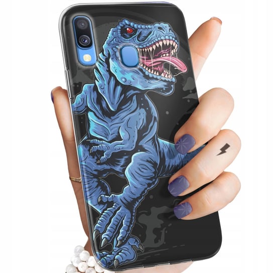 Etui Do Samsung Galaxy A40 Wzory Dinozaury Reptilia Prehistoryczne Obudowa Samsung Electronics